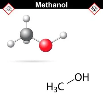Methanol molecule structure Stock Illustration
