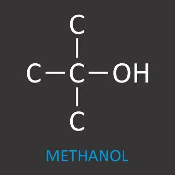 Methanol structural formula Stock Illustration