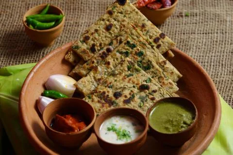 Methi paratha Fotos Stock