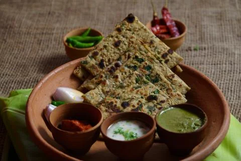 Methi paratha 스톡 사진