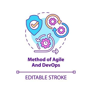 Method of Agile and DevOps concept icon Ilustración de archivo