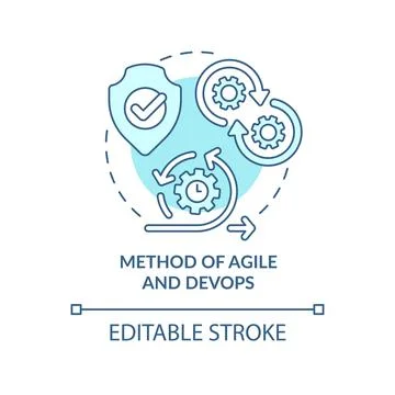 Method of Agile and DevOps turquoise concept icon イラスト素材