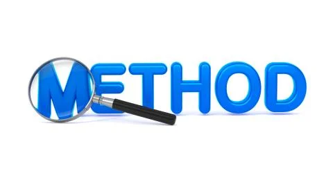 Method Concept with Magnifying Glass. Stock Illustration