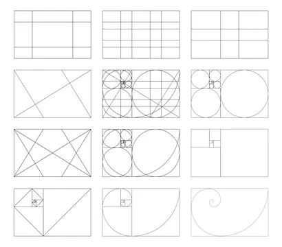 Method golden section. Set of harmony proportions rectangles. Stock Illustration