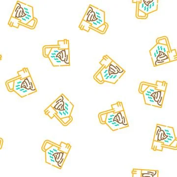 Method of obtaining from feces biogas vector seamless pattern Stock Illustration