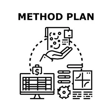 Method plan strategy implementing business development process Illustrazione stock