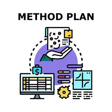 Method plan strategy implementing business development process Illustrazione stock