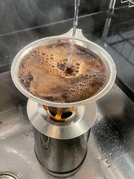 Method of preparing filtered coffee Stock Photos