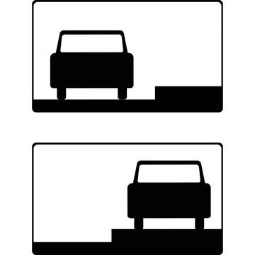 The method of setting up the vehicle. Road sign. Stock Illustration