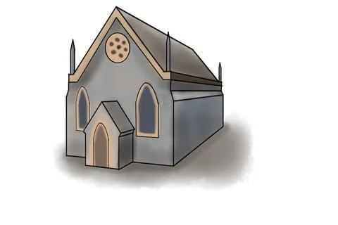 METHODIST CHURCH RENDER Stock Illustration