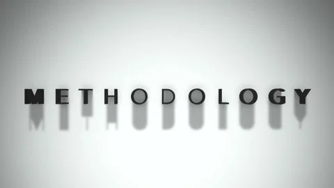 Methodology 3D title animation matte black text on a white background Stock Footage 300718417