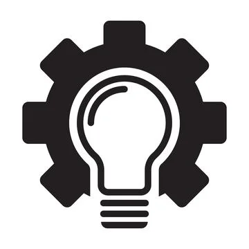 Methodology icon vector development concept gear and bulb sign for graphic de Stock-Illustration