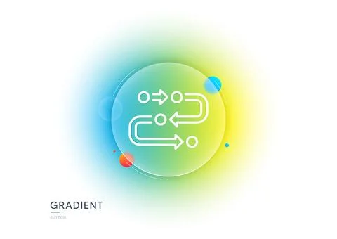 Methodology line icon. Development process sign. Gradient blur button. Vector Illustrazione stock