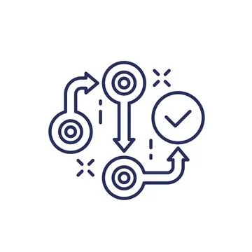 Methodology line icon, development process vector Illustrazione stock