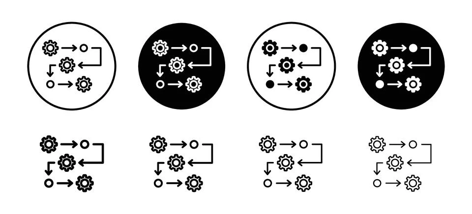 Methodology vector icon set collection. Methodology Outline flat Icon. イラスト素材