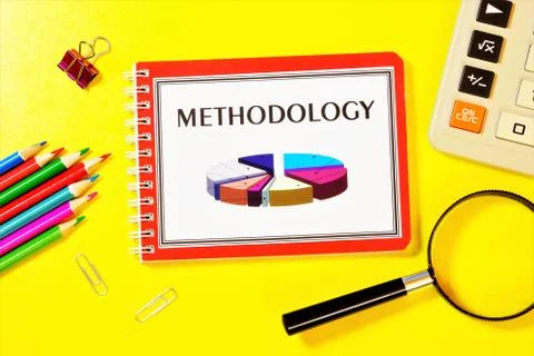 Methodology-writing the text in the research notebook. Stock-Fotos