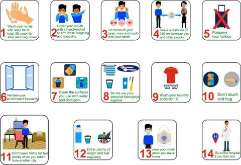 Methods of combating corona Stock Illustration