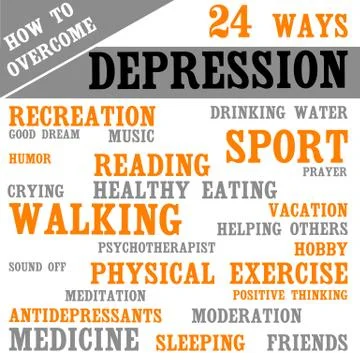 Methods how to overcome depression イラスト素材