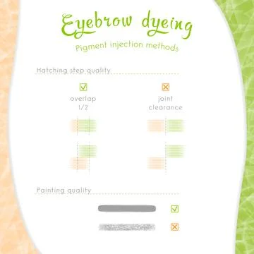 Methods for introducing eyebrow pigment Illustrazione stock
