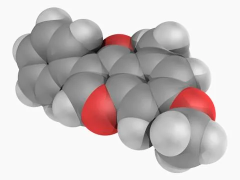 Methoxyisoflavone molecule Stock Illustration
