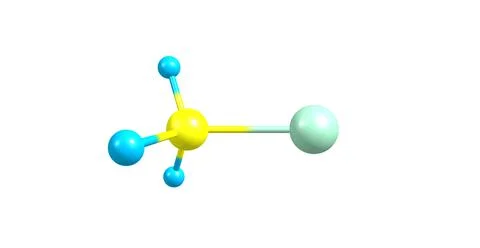 Methyl chloride molecular structure isolated on white Stock Illustration