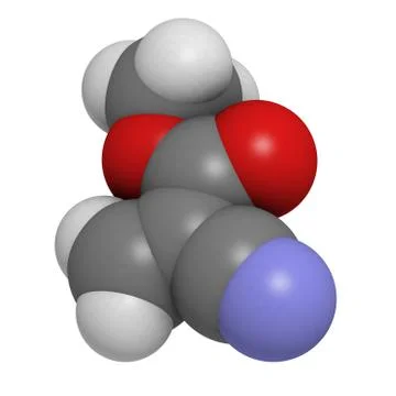 Methyl cyanoacrylate molecule, the main component of cyanoacrylate glues (ins Stock Illustration