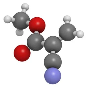 Methyl cyanoacrylate molecule, the main component of cyanoacrylate glues (ins Stock Illustration