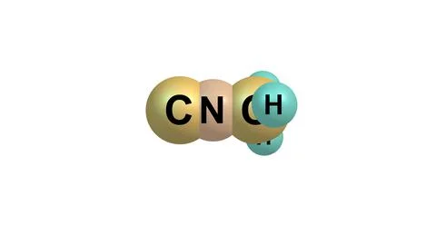 Methyl isocyanide molecular structure isolated on white Stock Illustration