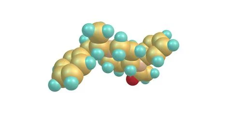 Methylacetylfentanyl molecular structure isolated on white Stock Illustration
