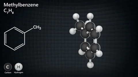Methylbenzene. C7H8. Seamless loop. Stock Footage 154644205