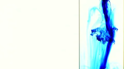 Methylene blue fall in water of two test tube laboratory Stock Footage 67445463
