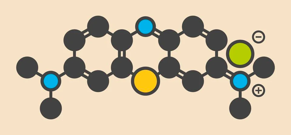 Methylene blue molecule Stock Illustration