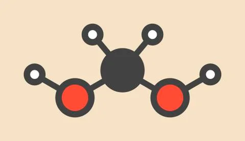 Methylene glycol molecule Stock Illustration