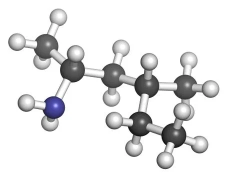 Methylhexanamine (1,3-dimethylamylamine, dmaa) stimulant drug, chemical struc Stock Illustration