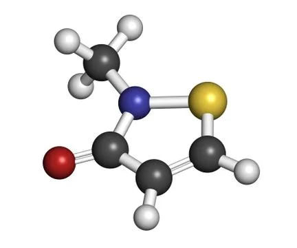 Methylisothiazolinone (mit, mi) preservative molecule, chemical structure. of Stock Illustration