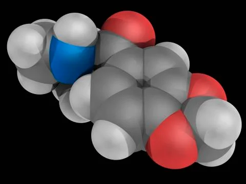 Methylone drug molecule Stock Illustration