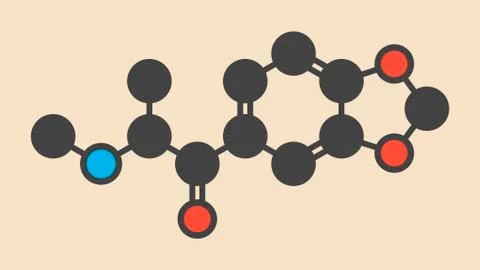 Methylone stimulant molecule Stock Illustration