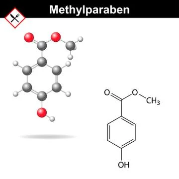 Methylparaben structure Stock Illustration