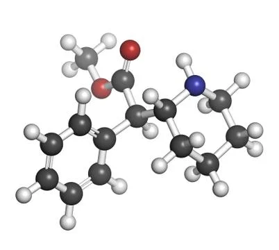 Methylphenidate attention-deficit hyperactivity disorder (adhd) drug, chemica Stock Illustration