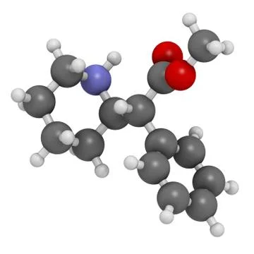 Methylphenidate attention-deficit hyperactivity disorder (adhd) drug, chemica Stock Illustration