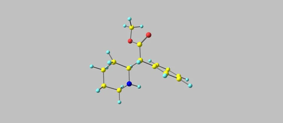 Methylphenidate molecular structure isolated on grey Stock Illustration