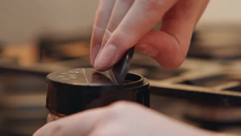 Meticulous spoon technique ensuring perfect spice addition accuracy. Detailed Stock Footage 345530131