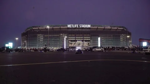 Metlife Stadium at Night Stock Footage