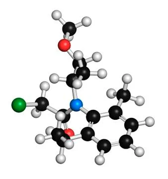 Metolachlor herbicide molecule Stock Illustration