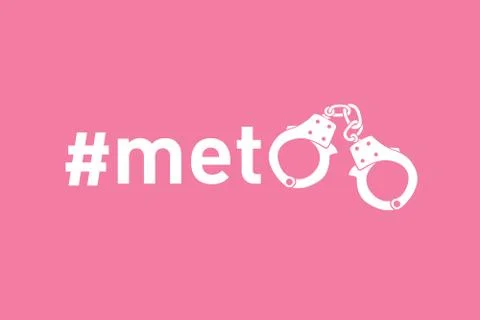 #Metoo Handcuffs Stock Illustration