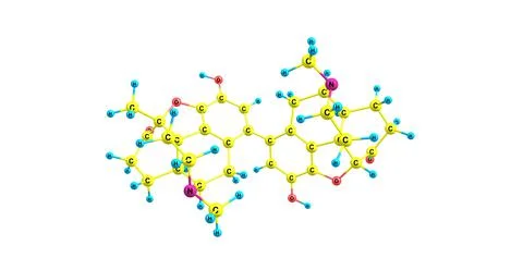 Metopon molecular structure isolated on white Stock Illustration