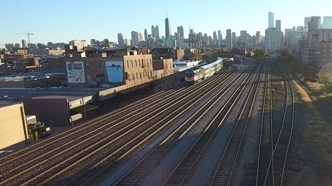 Metra train pass Stock Footage 69779970