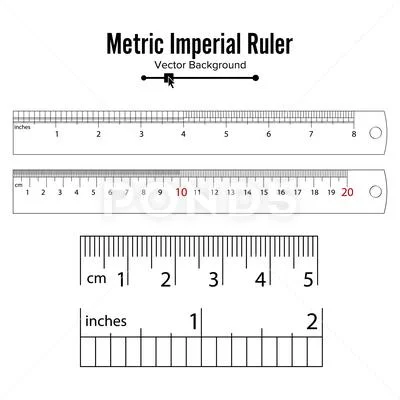 Metallic school rulers. Ruler centimeter, millimeter, decimeter