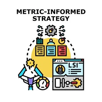 Metric informed strategy concept with data analytics Illustrazione stock