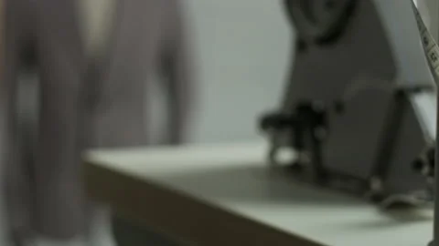 Metric Plastic Tape Measure. Camera Moving to the Right Stock Footage 90292295